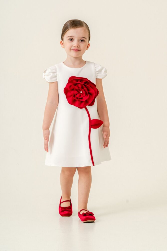 Festliches Kleid mit Rosenapplikation
