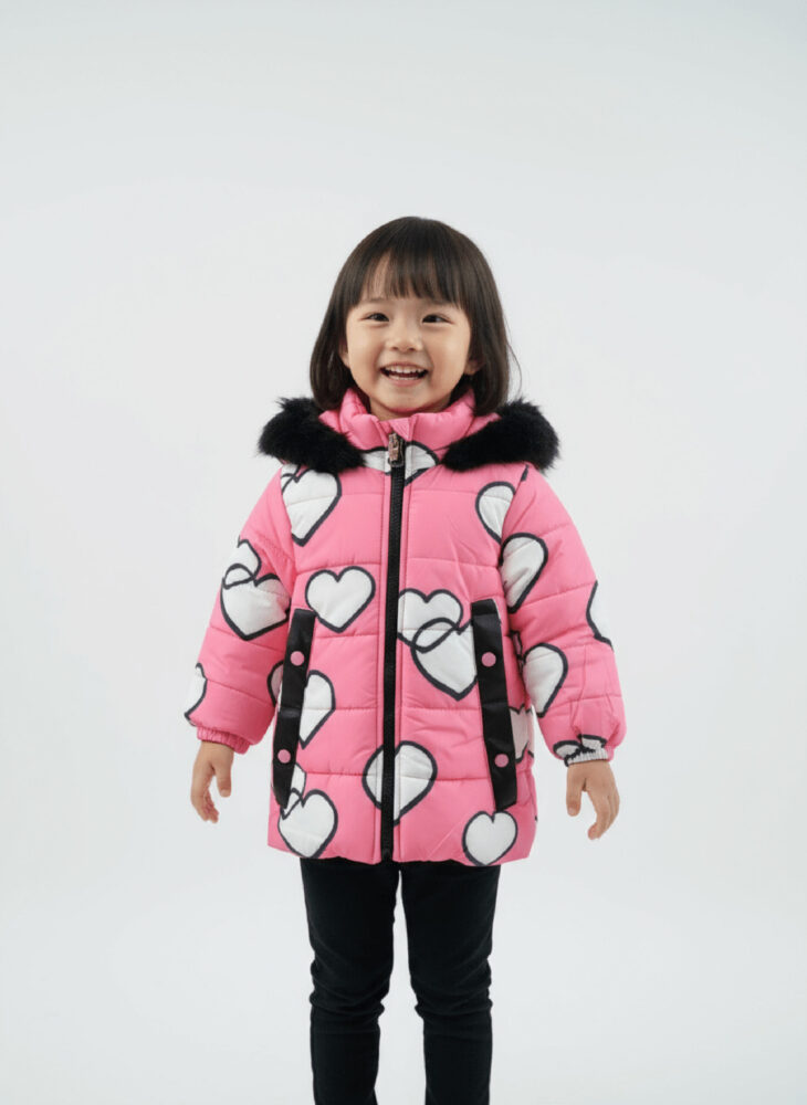 Warme Winterjacke mit Herzen