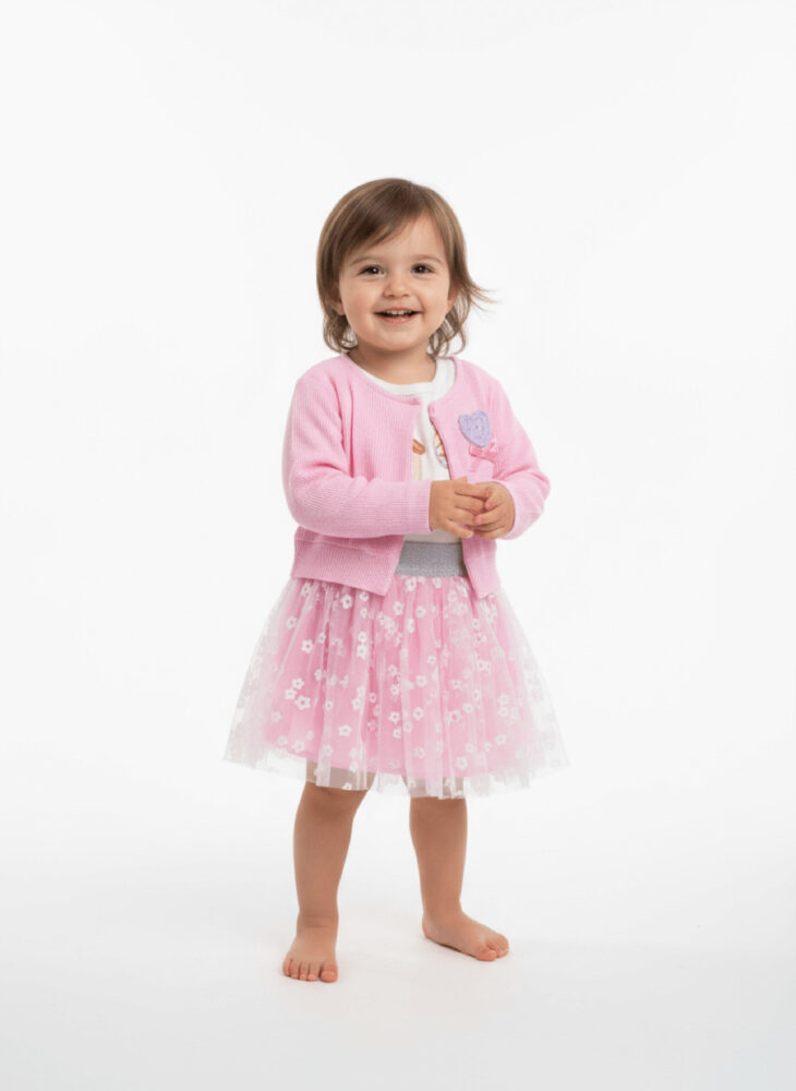 Zauberhaftes 3-teiliges-Outfit in Rosa & Weiß