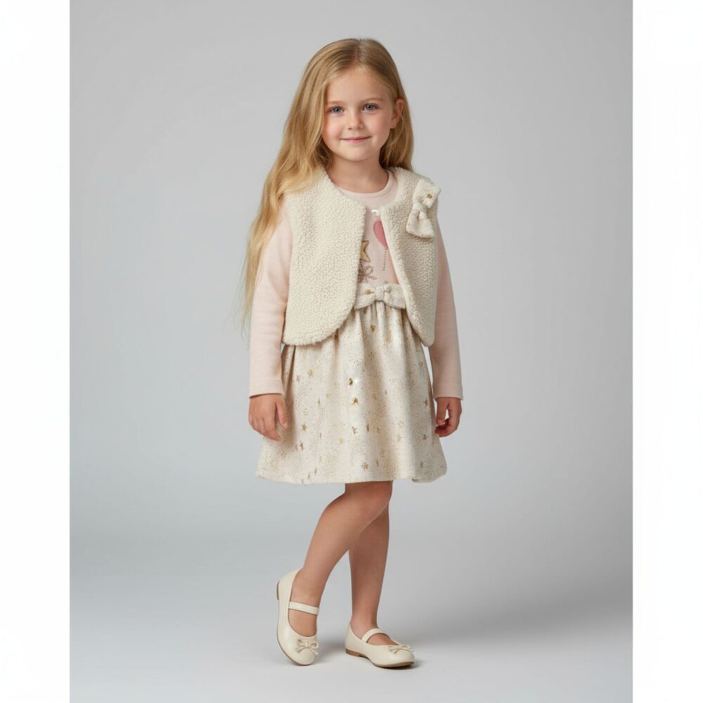 Kleid mit Teddyweste