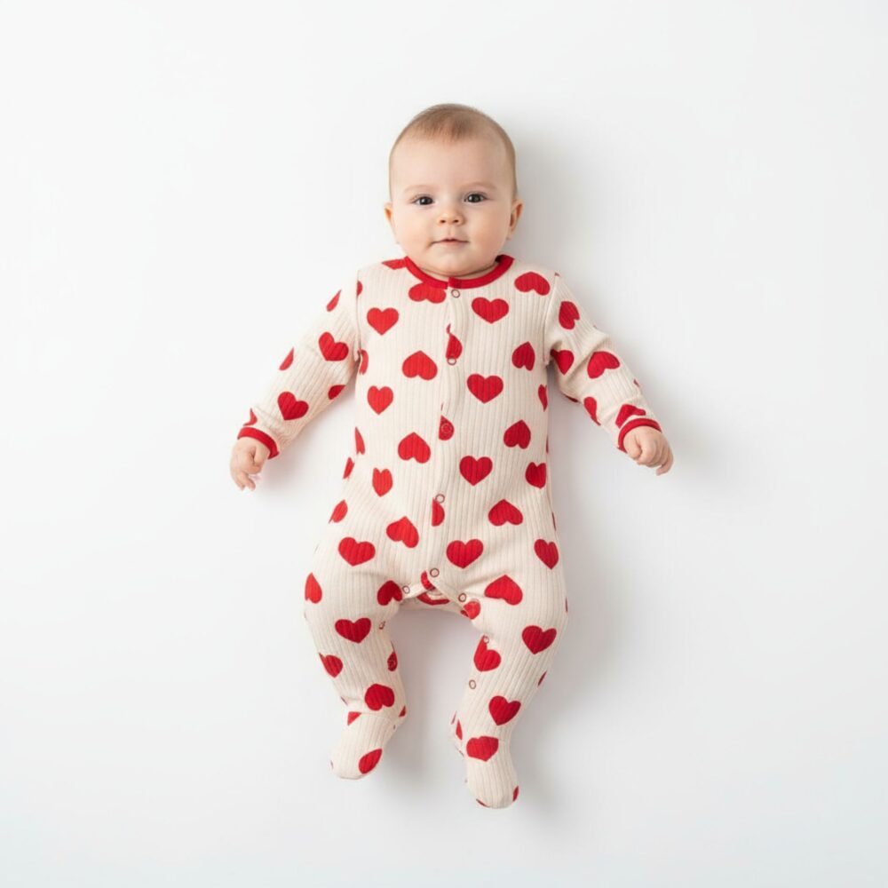 Baby Strampler mit Herzmuster