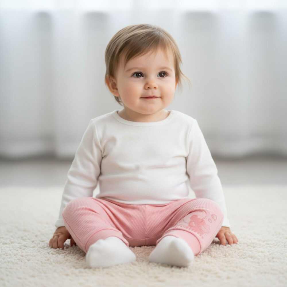 2-in-1 Babyhose mit Herzmuster