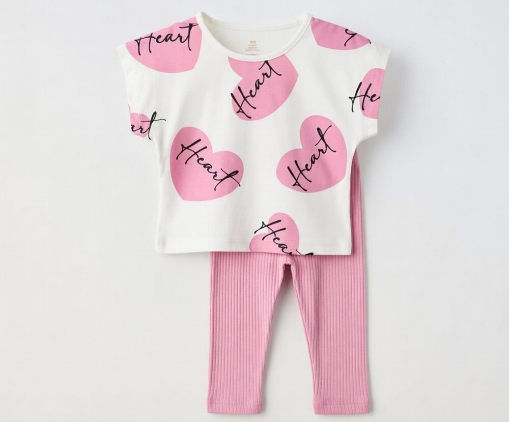 Mädchen Set „Heart“ – T-Shirt & Leggings